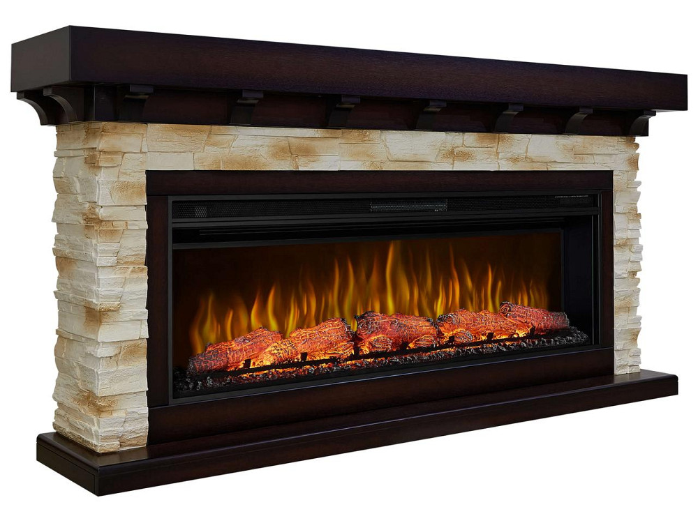 Каминокомплект ArtiFlame Ludwig AF50 махагон коричневый антик с обогревом и звуком горения огня Львов - изображение 1