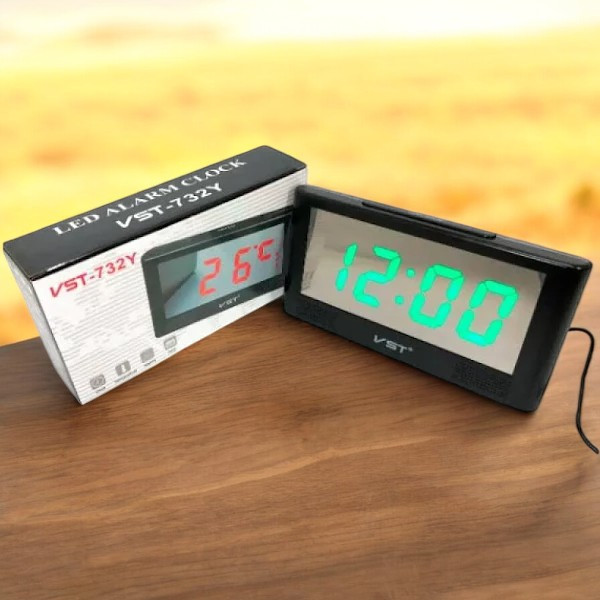 Настольные часы VST 732Y, электронный будильник, термометр, зеленная подсветка Одесса - изображение 1