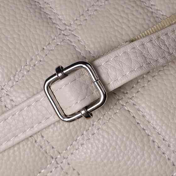 Модна жіноча сумка прошита ромбами з натуральної шкіри Vintage 22931 Білий Київ