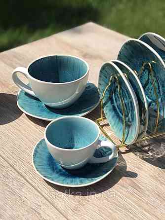 Набір кавової 4 чашки + 4 блюдця Olens "Totem" 100 мл кераміка білосня Київ