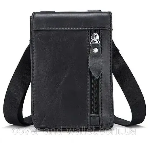 Маленькая кожаная мужская сумка на пояс Vintage 14691 Киев - изображение 1
