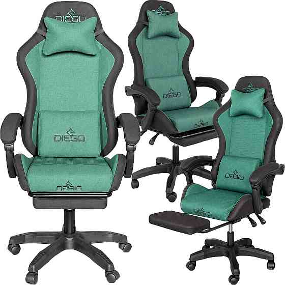 Кресло геймерское DIEGO Fabric X Green Киев