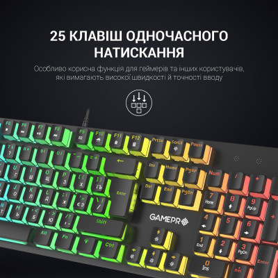 Клавиатура GamePro MK85R Red Switch RGB USB Black (MK85R) Винница - изображение 4