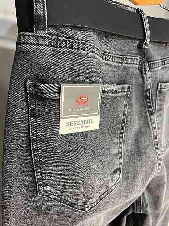 Джинсы женские SESSANTA 16482 MOM jeans высокая посадка стрейчевые с ремнем темно серые, темно-серый Одесса