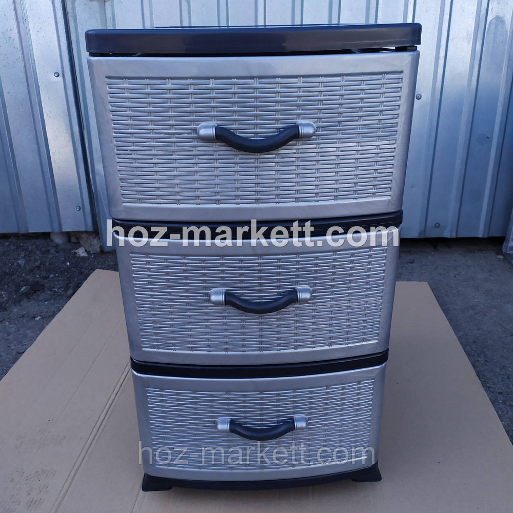 Комод пластиковый серый на 3 ящика производство Украина Харьков - изображение 9