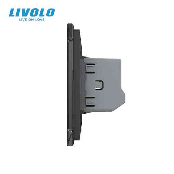 LIVOLO Сенсорний димер 2 сенсори Livolo чорний скло (VL-FC2D2-2GBP) Коломия