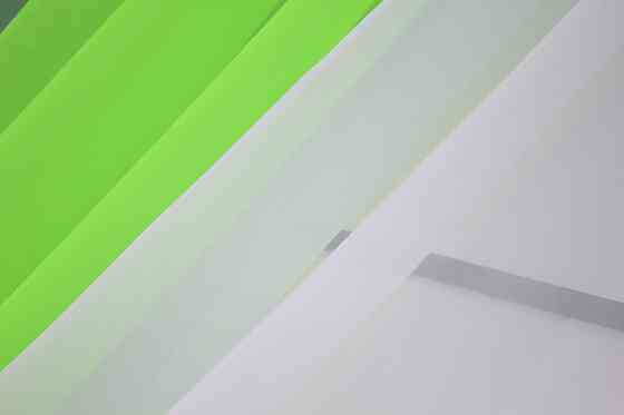 Кухонные шторы VR-Textil № 017к комбинированные с подвязками неоново-салатовый с белым 265х170 см (52-0742) Киев