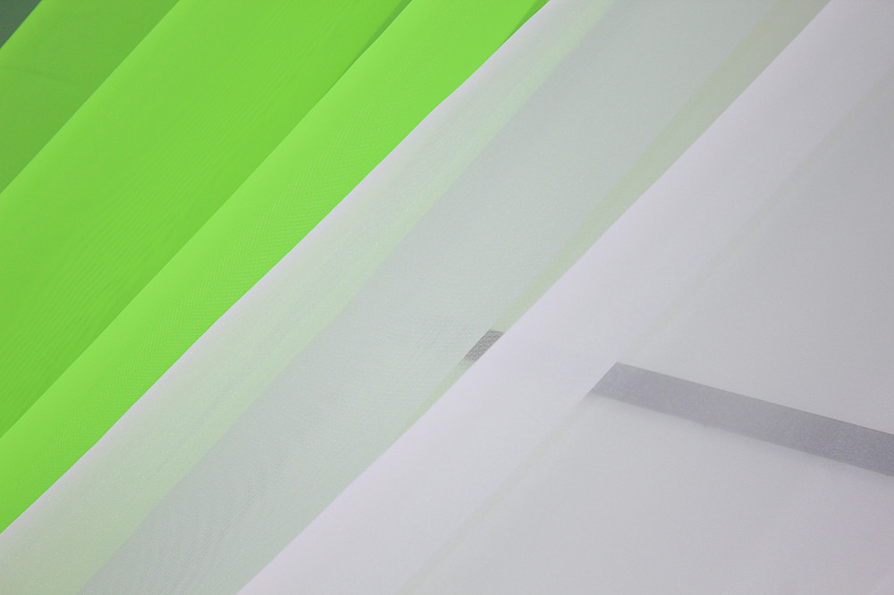 Кухонные шторы VR-Textil № 017к комбинированные с подвязками неоново-салатовый с белым 265х170 см (52-0742) Киев - изображение 5