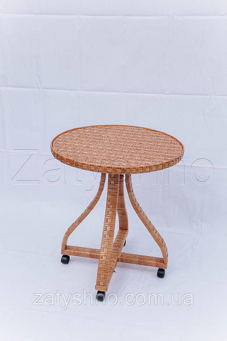 Стіл із лози журнальний на колесах Київ - фото 2