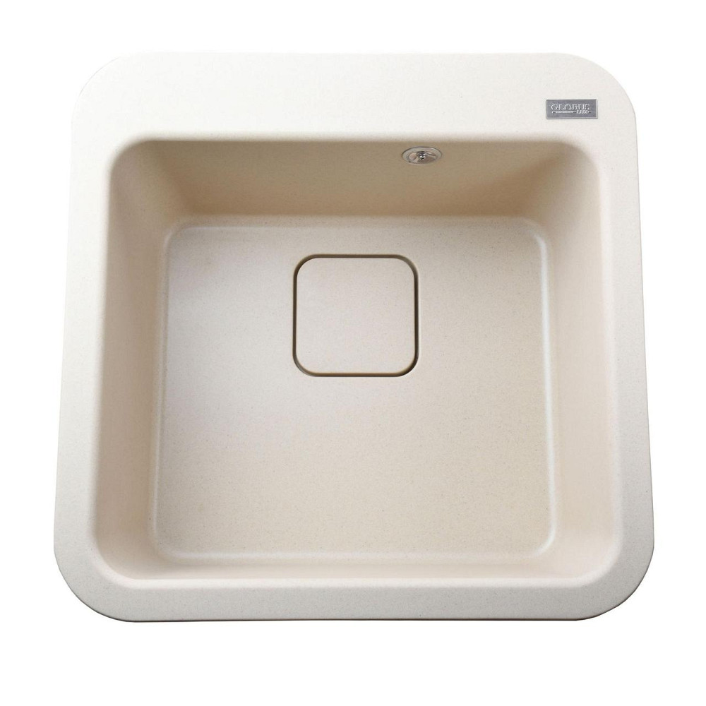 Гранітна мийка Globus Lux BARBORA слонова кістка 510х510 мм Київ - фото 1