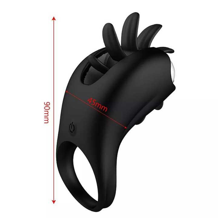 Віброкольцо з ротацією для стимуляції клітора 20 режимів Чорний Вінниця - фото 20