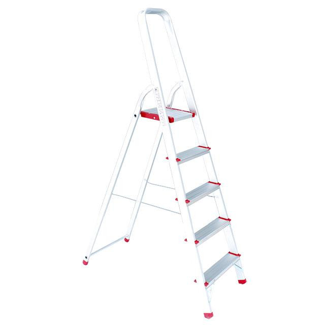 Драбина алюмінієва, 5 сходинок, висота: 1565 мм, висота до платформи: 1065 мм, 150 кг INTERTOOL LT-1005 Київ - фото 9