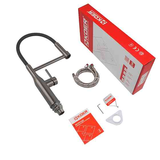 Кухонний змішувач KOER KI-70005-07 з силіконовим виливом з нержавної сталі (KR3389) Харків