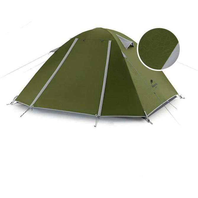 Намет тримісний Naturehike P-Series NH18Z033-P 210T/65D, темно-зелений Київ - фото 2