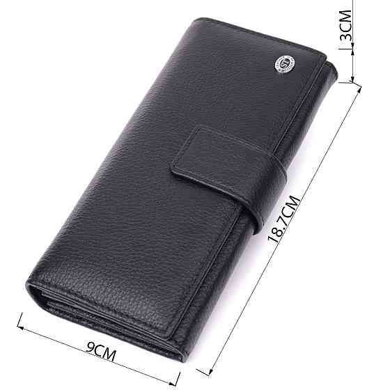 Надійний жіночий гаманець з натуральної шкіри ST Leather 22548 Чорний Київ