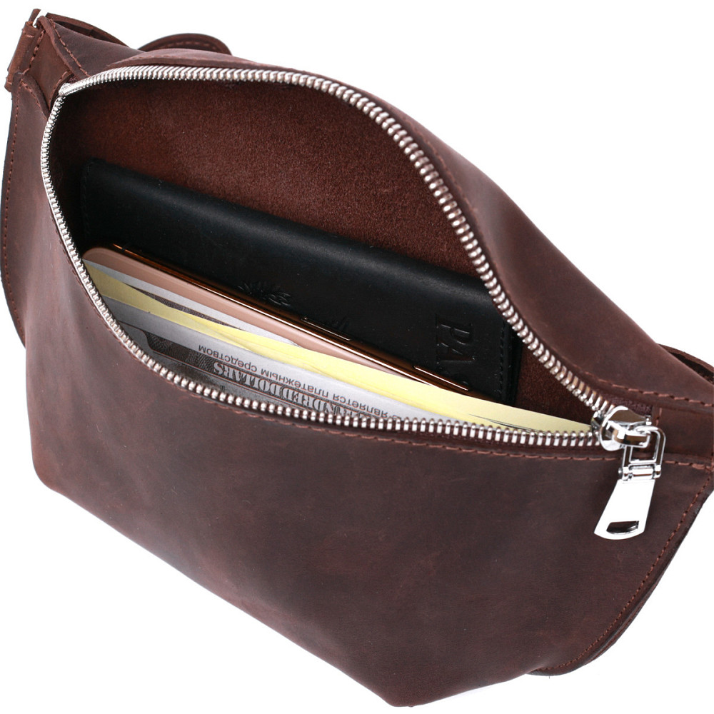 Матова жіноча бананка Shvigel 16395 Коричневий Київ - фото 7