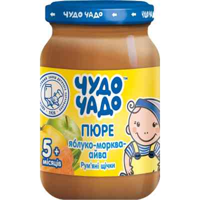 Дитяче пюре Чудо-Чадо Яблуко, морква і айва з 5 місяців 170 г (4820016251434) Вінниця