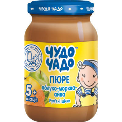 Дитяче пюре Чудо-Чадо Яблуко, морква і айва з 5 місяців 170 г (4820016251434) Вінниця - фото 1