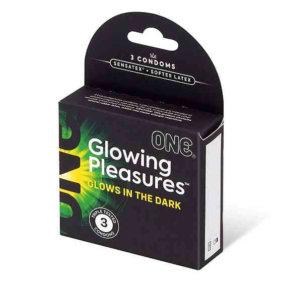 Презервативы латексные флуоринсцентные ONE Glowing Pleasures (цена за упаковку, 3 шт.) Sex Aura Киев