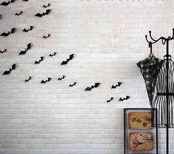 Кажани на Хелловін 12 штук чорний Київ