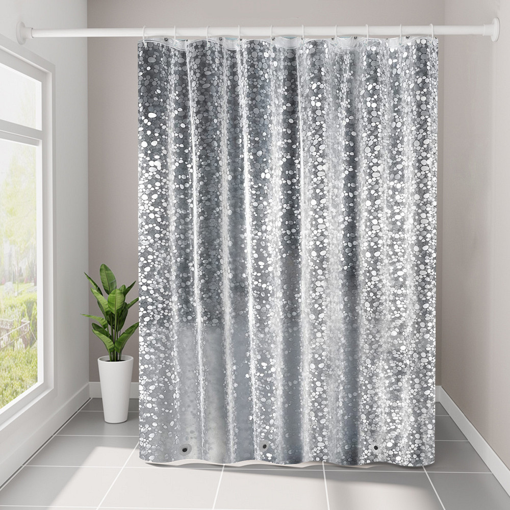 Шторка для ванной комнаты Bathlux 180 x 180 люкс качество с водоотталкивающим покрытием, Прозрачная с узором Каменец-Подольский - изображение 5