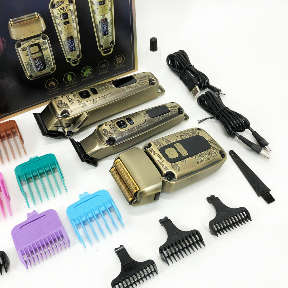 Професійна акумуляторна машинка Акумулятор VGR, Бездротовий акумуляторний тример для стрижки волосся KN-67 Львів - фото 10