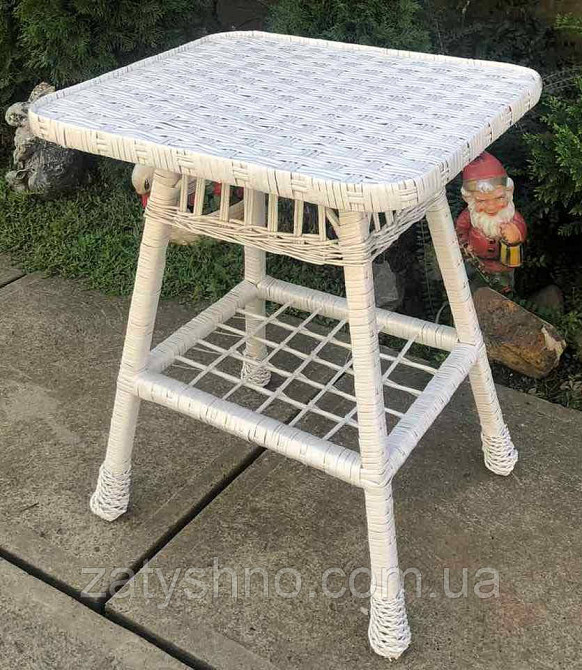 Квадратный белый стол из лозы Киев - изображение 5