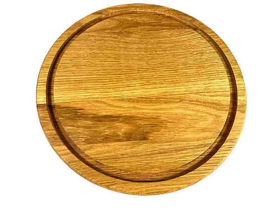 Деревянная тарелка из натурального дерева диаметр 30 см, высота 2 см, тарелка для закусок Каменец-Подольский