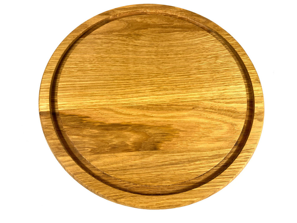 Деревянная тарелка из натурального дерева диаметр 30 см, высота 2 см, тарелка для закусок Каменец-Подольский - изображение 5
