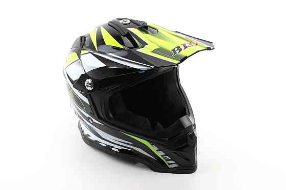 Шолом кросовий/ендуро/АТV BLD-819-7 S (55-56см), ЧОРНИЙ/НЕОНОВО-ЖОВТИЙ Киев