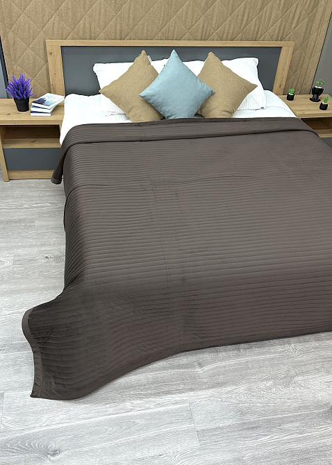 Покривало велюрове Кing Size 220х240 см колір венге (85-210) Київ - фото 5