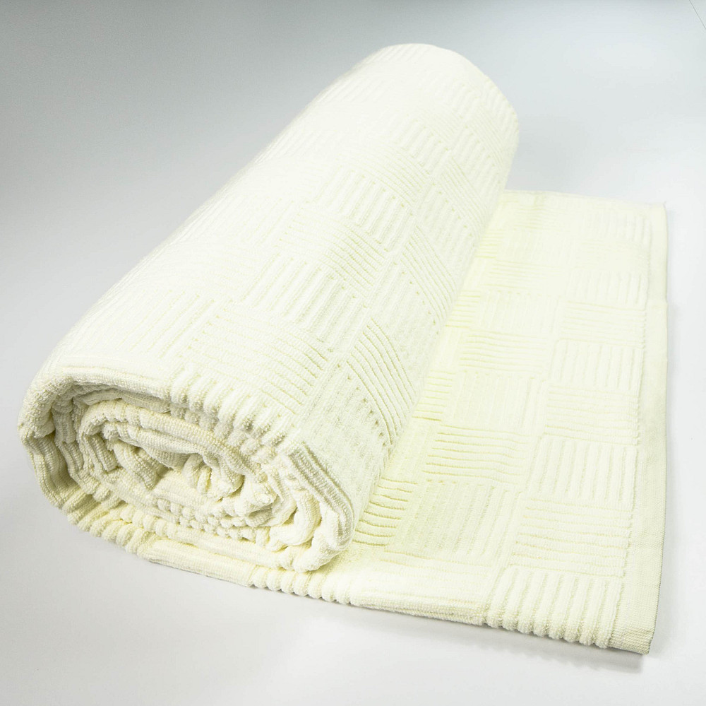 Простирадло-покривало махрове преміум якості YouStar 180х200см 400г/м2 (Ванільний) Суми - фото 1