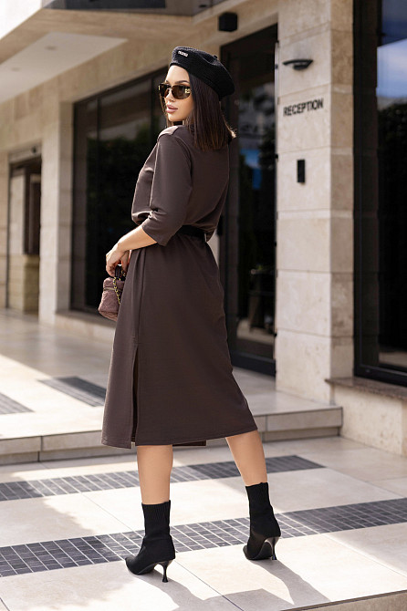 Трикотажна сукня вільного крою "Berry" | Норма і батал Шоколадний, 54-56 Київ - фото 2