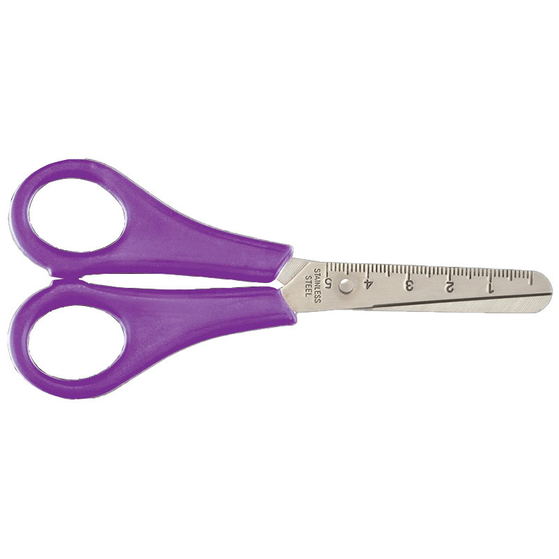 Детские ножницы канцелярские ZB.5001-07 с линейкой 132 мм Винница - изображение 1