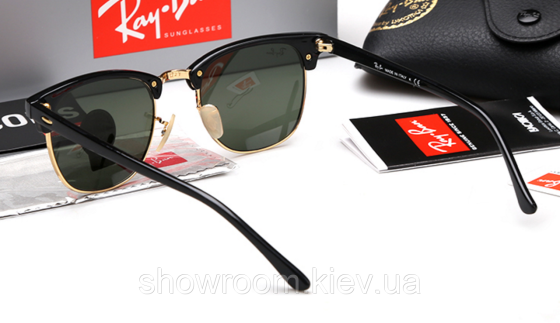 Жіночі сонцезахисні окуляри RAY BAN 3016 clubmaster black LUX Київ