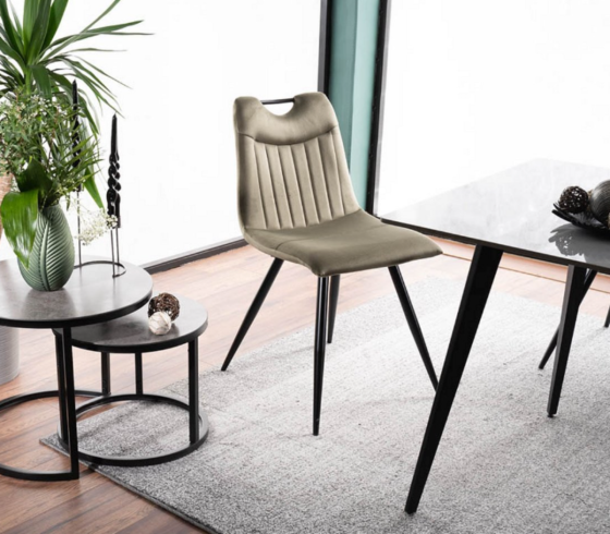 Стілець ORFE VELVET чорний каркас/оливковий BL.77 Київ