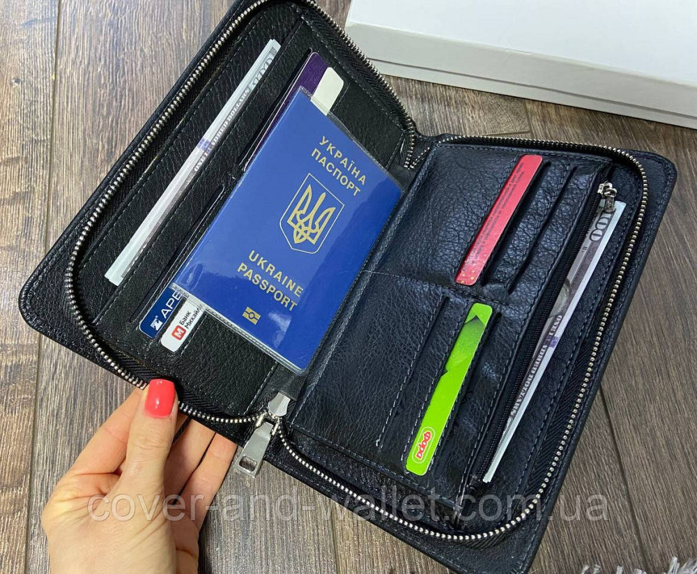 Великий чоловічий клатч на блискавці з ручкою з натуральної шкіри MD Leather 7m-179 Київ - фото 5