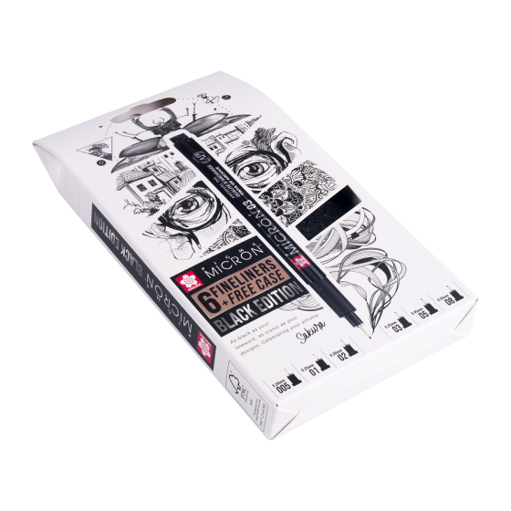 Набір лінерів PIGMA MICRON Black Edition 6 шт.(005-08) Чорний Sakura Київ