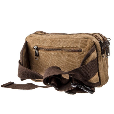 Сумка Vintage Бананка текстильна на пояс Коричнева (20160) Вінниця - фото 2