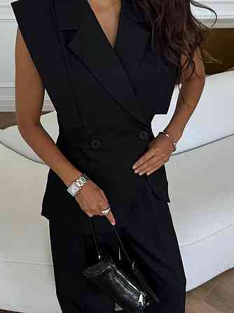 Женский класический костюм двойка костюмка 42-44, 46-48 Черный, 46/48 Одесса