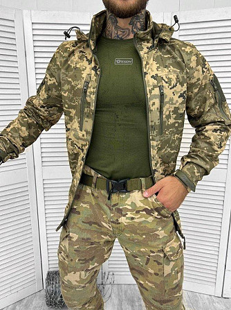 Осіння тактична куртка софтшел Soft-Shell SQUAD піксель ВТ7898 Одесса - изображение 10