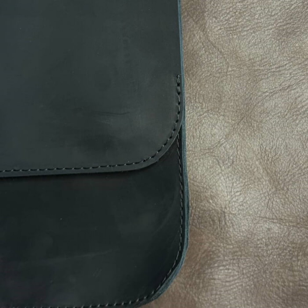 Сумка через плече чоловіча чорна Майамі, сумка месенджер чоловіча 20*24*4 см з широким ремінцемMasterSem Київ - фото 5