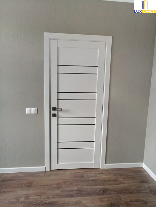 Двери Дублин Белый Полотно с черным стеклом, покрытие VINIL Киев - изображение 7