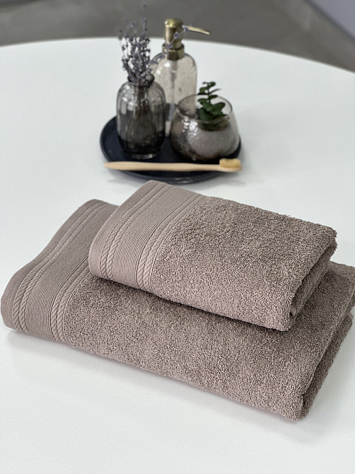 Комплект махрових рушників IDEAL TEXTILE Легкий бриз 50х90 + 70х140 см 450 г/м2 100% бавовна Мокка Чернівці - фото 5