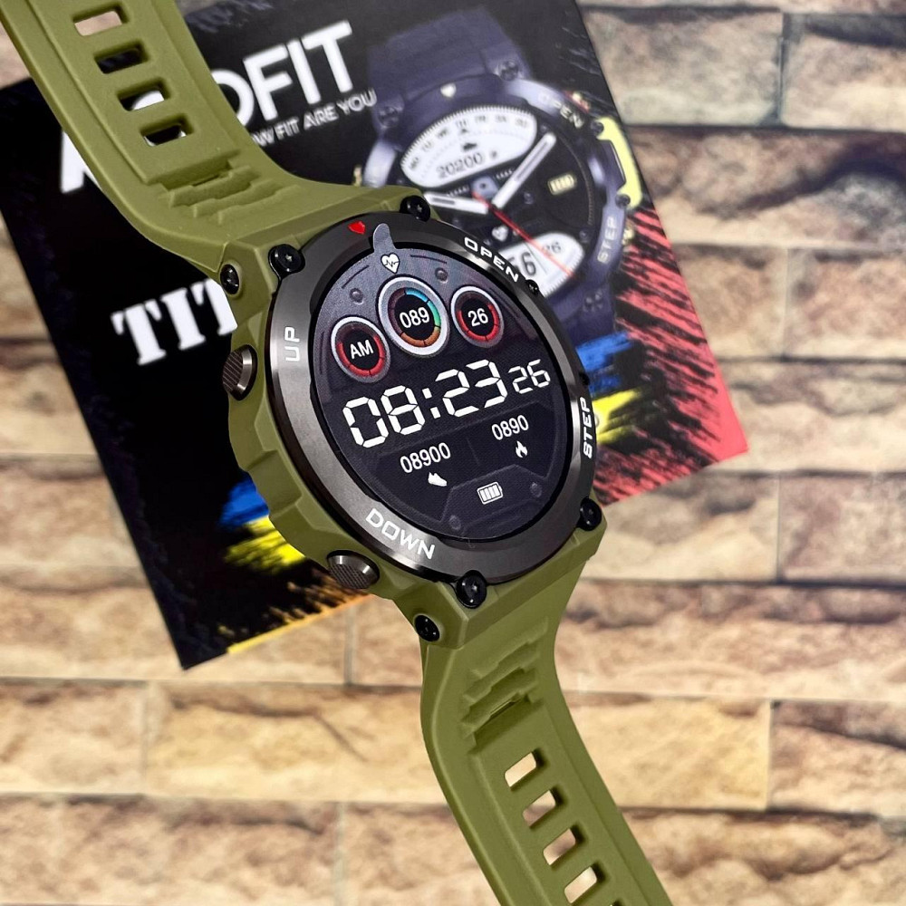Смарт-часы Modfit Titan Army Green 35 мм — армейский стиль,Bluetooth,пульсометр Киев - изображение 4