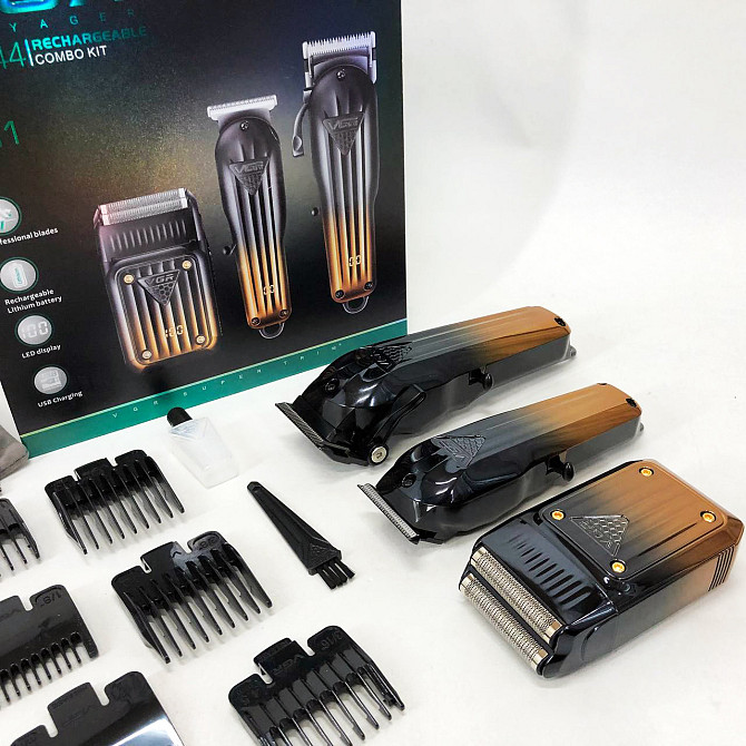 Комплект VGR 3 в 1 V-644 акумуляторна машинка для стрижки, триммер та MW-369 електробритва шейвер Київ - фото 10