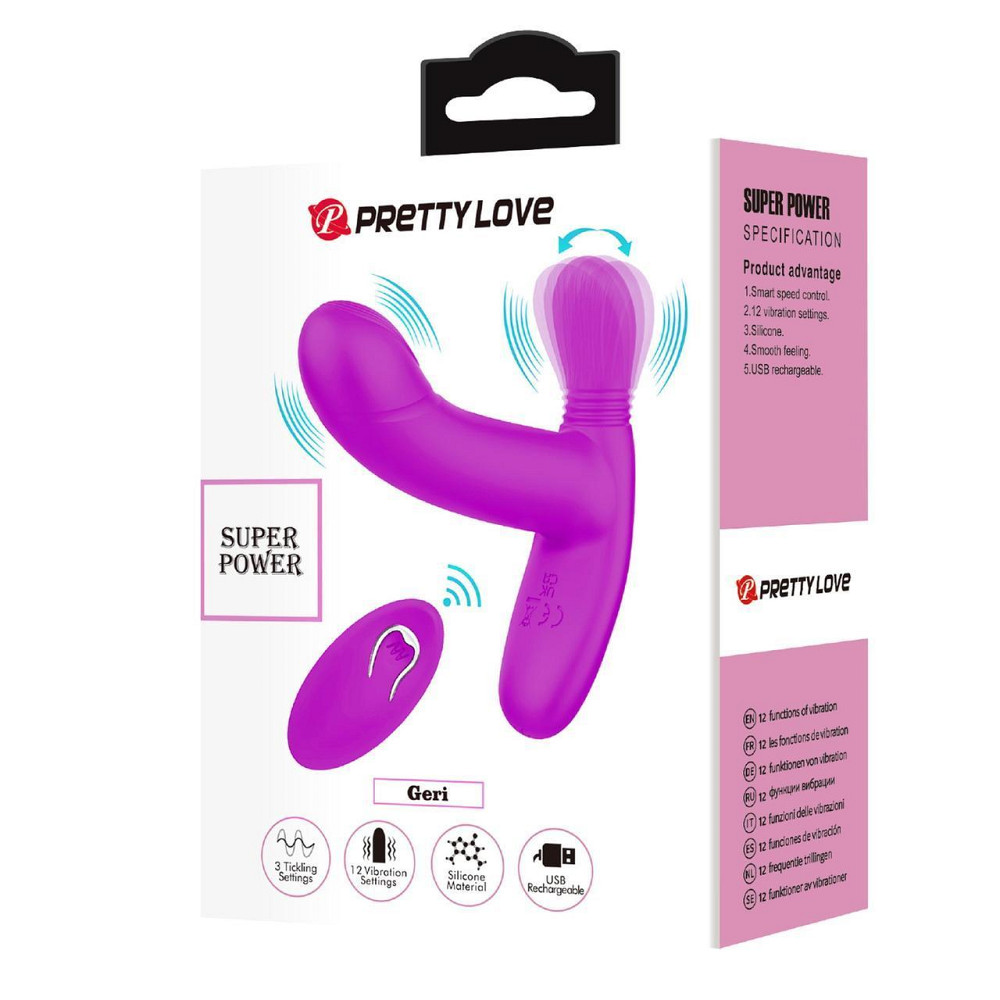 Вибратор PRETTY LOVE - Geri Purple, 12 vibration functions 3 licking settings Wireless remote contro Sex Aura Киев - изображение 7