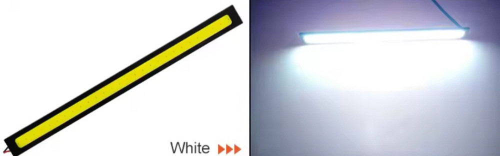 Світлодіодна автомобільна led стрічка протитуманні ходові вогні COB 12v 17 см білий Київ - фото 6