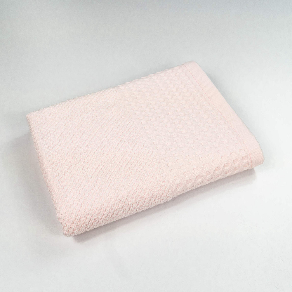 Комплект махровых полотенец Вафельный Бордюр 3шт GM Textile 40х70см, 50х90см, 70х140см 500г/м2 (Светло-Розовый) Сумы - изображение 5