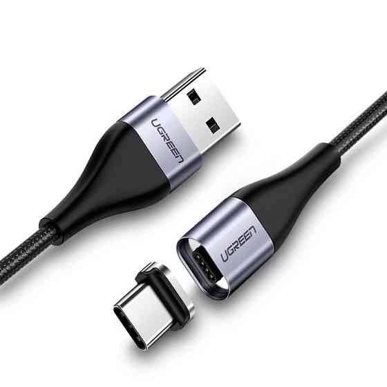 Магнитный кабель USB Type-C Ugreen для зарядки и передачи данных (Черный, 1м) Николаев